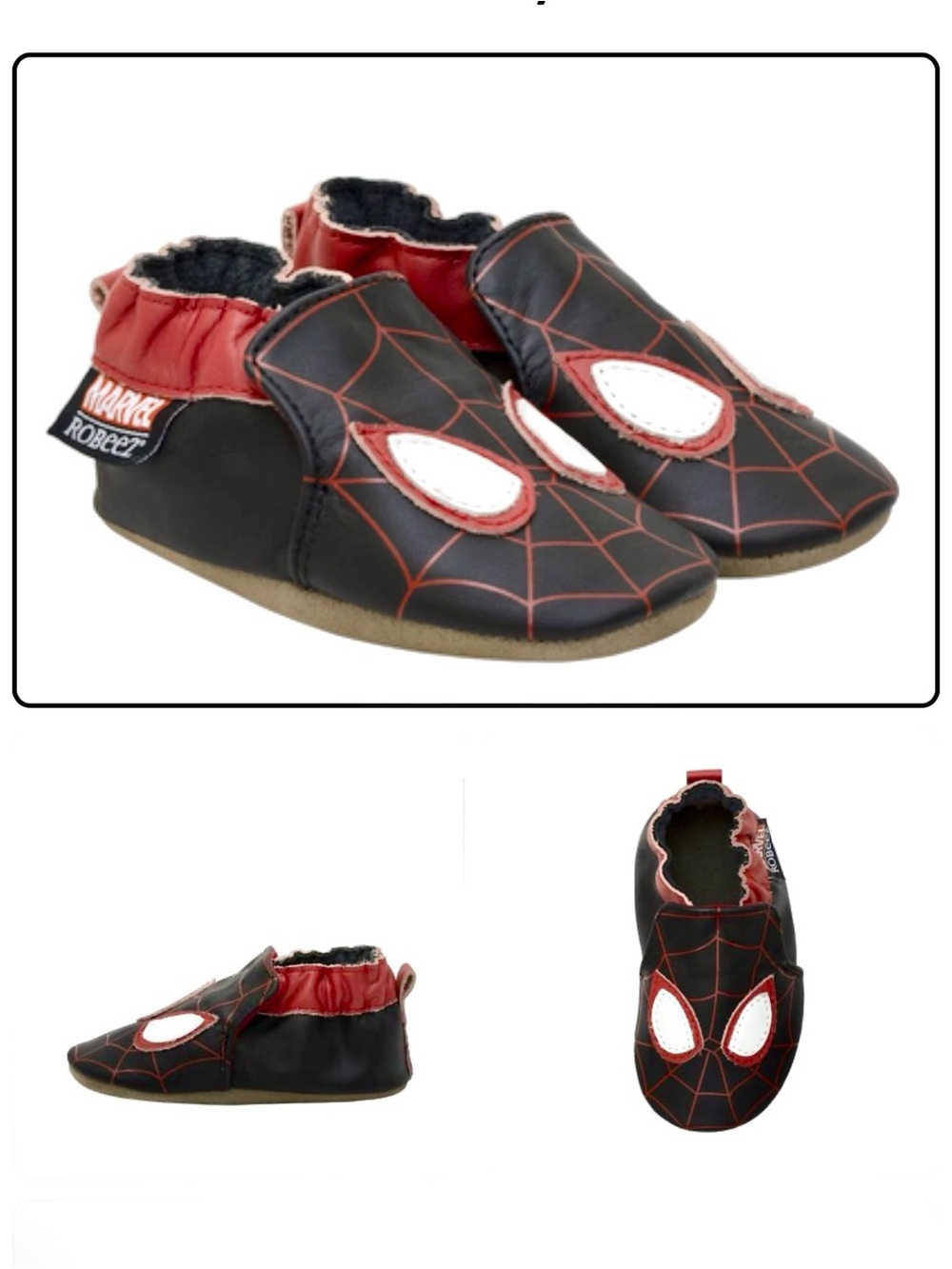 Marvel Robeez Spider-Man Black and Red Soft Sole Baby Shoes 0-6 months